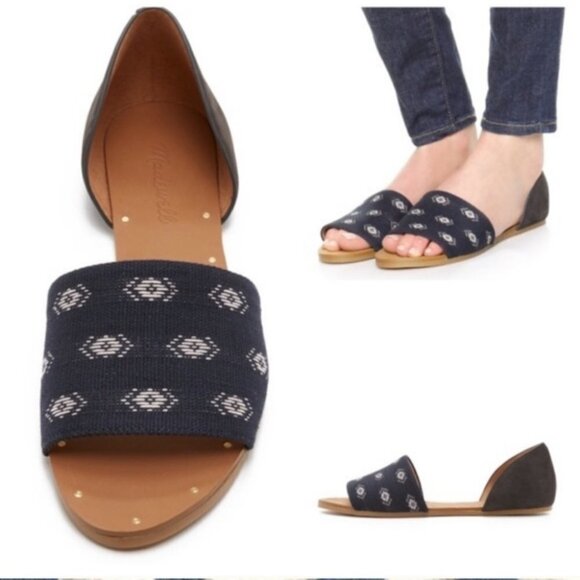 Madewell Shoes - Madewell‎ Blue Thea Diamond Stitch SandalsStyle E9216